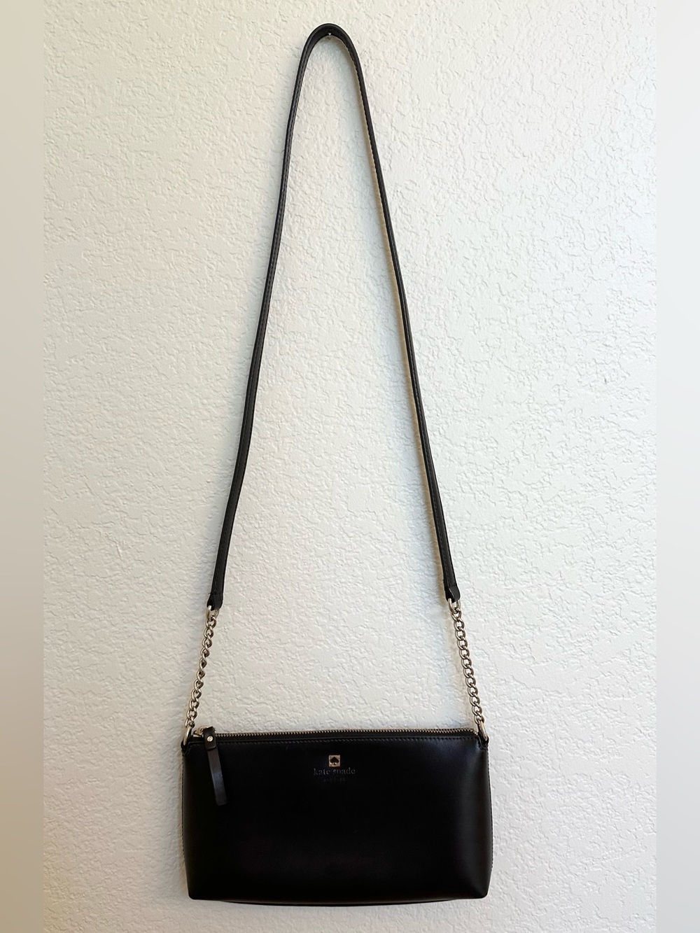 Kate Spade Black Leather Chain Crossbody Shoulder Bag